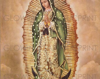 Our Lady of Guadalupe Virgin Mary Religious Art Prints that GLOW