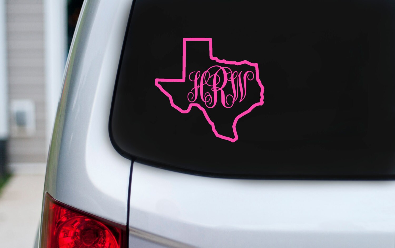 Download Texas Outline Vinyl Car Decal with Monogram University of