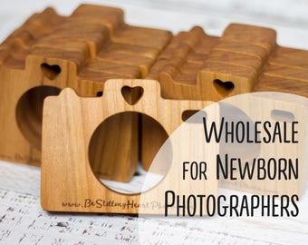 Bulk Wooden Cameras | Set of Newborn Teethers | Photographer Props | Free Shipping | Wholesale Babyshower Gift | Eco Friendly Timber Toy