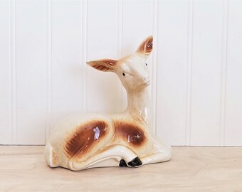 Vintage Mid Century Deer Figurine Doe Figurine Woodland Figurine Fawn Figurine Porcelain Deer Ceramic Deer Vintage Cabin Decor
