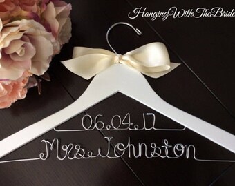 Custom hanger, Wedding, Dress hanger, Personalized hanger, Wedding hanger, Hanger, Shower, Wedding shower gift, Wire hanger, Name hanger