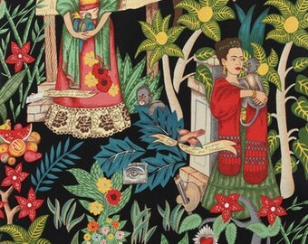 Alexander Henry - Frida's Garden - Beige background or black