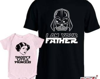 Matching Father Daughter Shirts I Am Your Father Shirt Daddys Little Princess Baby Bodysuit Matching Family Shirts First Fathers Day MD-427D