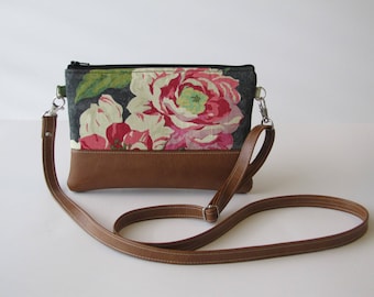 Crossbody Bag, Crossbody Clutch, Vegan Crossbody Purse, Clip on Crossbody Strap,Crossbody Wallet, Floral Crossbody Bag