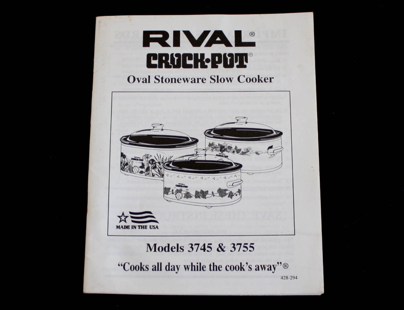 Rival Crock Pot recettes Instructions 3745 3755 mijoteuse