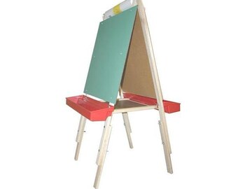 Adjustable Childrens Art Easel, Kids Easel, Wooden Easel, Chalkboard Easel, Marker Board Easel