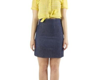 Dark Denim High Waisted Skirt