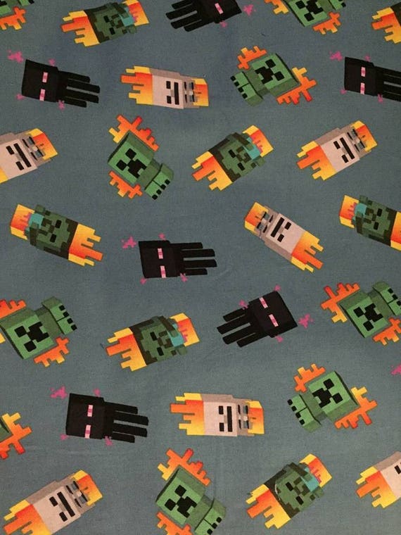 Minecraft Mobs Cotton Fabric by the Yard
