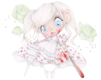 Lolita pop surrealism japan tokyo movie Kamikaze girls strawberry art print