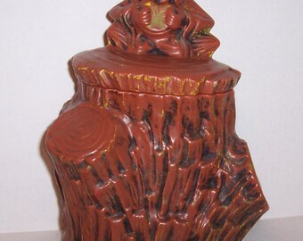 Rare Vintage Mid Century McCoy Monkey on Stump Cookie Jar