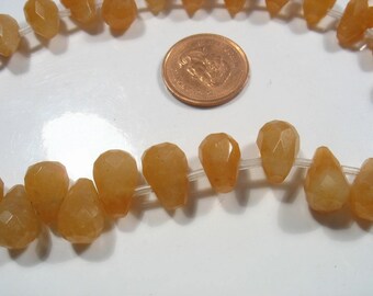 DON'T MISS IT- 2 x strand Orange aventurine faceted tear drops- Time to go 7