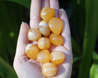 Orange Calcite Tumbled Stones