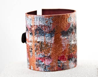 Cuff Bracelet - Leather Jewelry - Wide Wristband Leather Wrist Cuffs