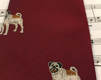 Men's Tie, Dog Tie, Bulldog Tie, Mastiff, Pug, Necktie