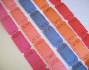 Carnival Tickets, 100 blank tickets for Stamping and Scrapbooking
