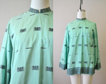 1960s Indian Mint Green Tunic