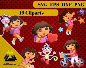 Dora the explorer Clipart –19 (Svg, Eps, Png, Dxf Files) 300 PPI, Vectorial Images, Dora svg, T-Shirt Design, Dora Printable, dora decor
