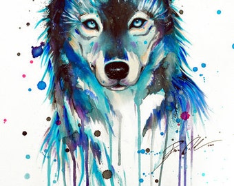 Dark Wolf- signed Art Print