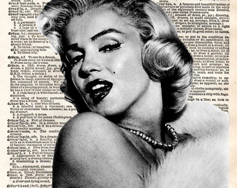 Marilyn Monroe Dictionary Art Print Digital Download marilyn monroe wall decor, marilyn monroe poster print dictionary art