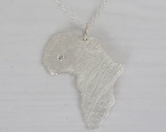 Africa Necklace with zirconia - Africa Adoption necklace - Collar áfrica con circonita