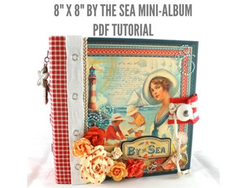 8"x8" By The Sea Scrapbook Mini-Album PDF Tutorial