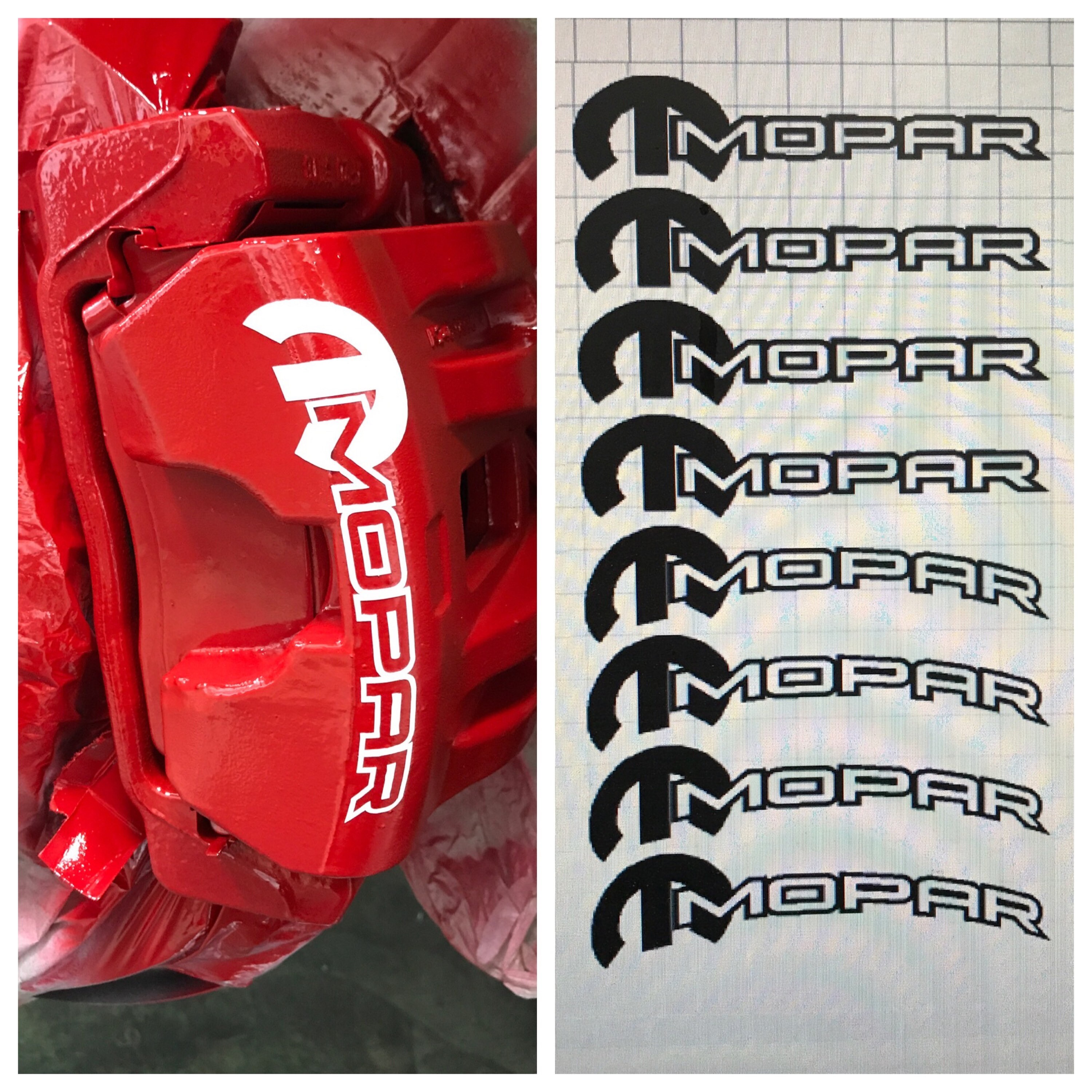 8pc Mopar brake caliper vinyl decal logo sticker graphics