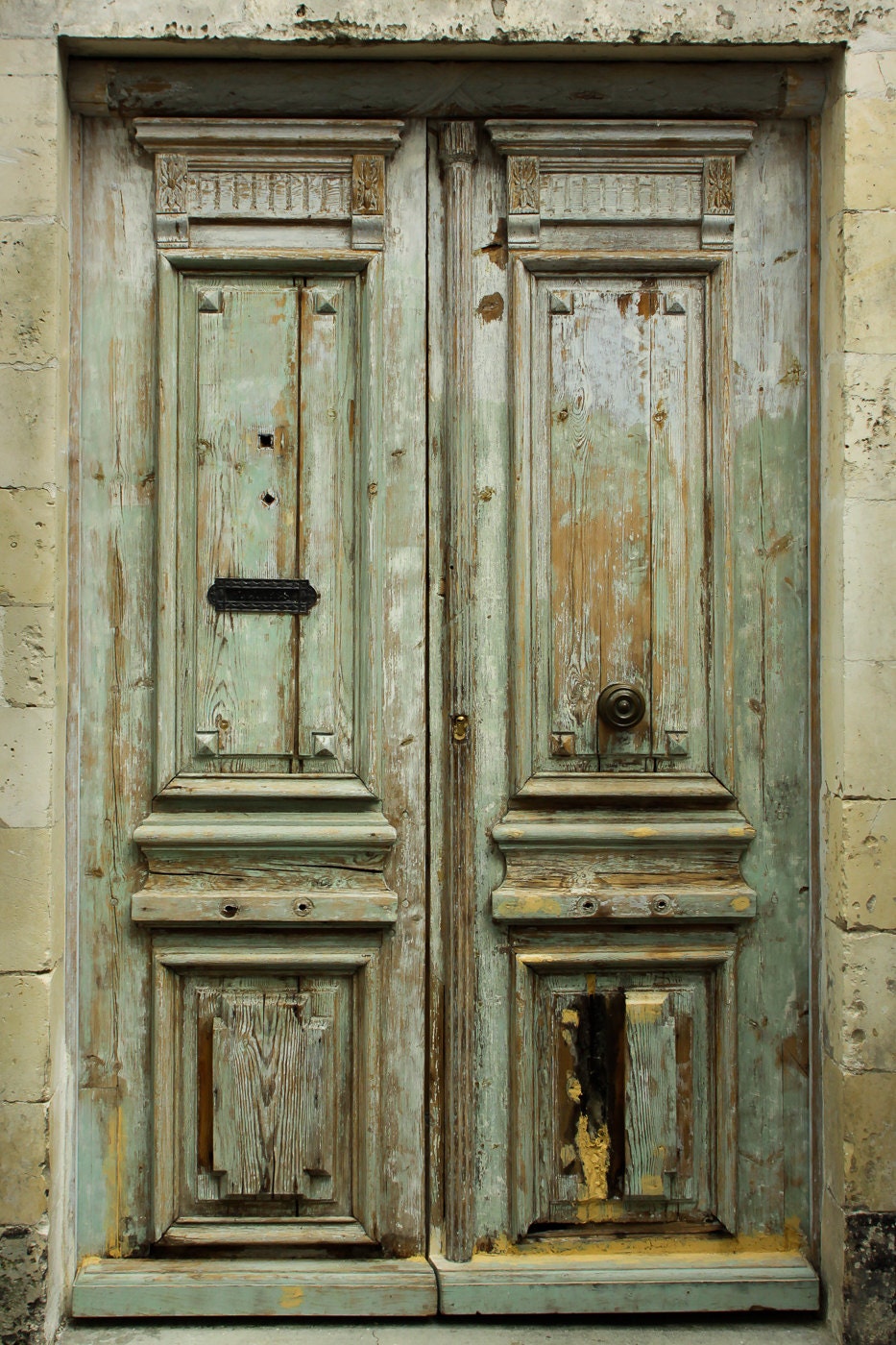 Rustic french door Old antique door in France with lots of