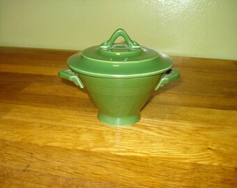 Homer Laughlin Harlequin Forest Green Sugar Bowl and Lid