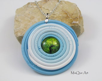 Amulet Tree Blue White Green