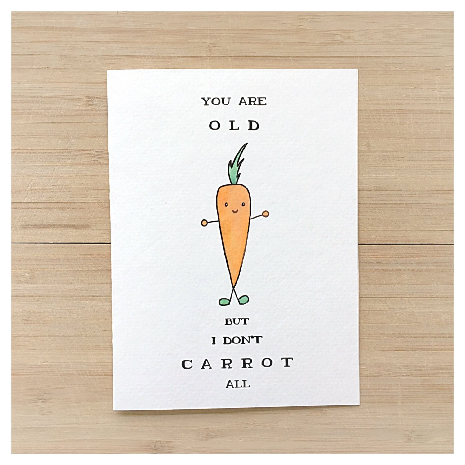 Carrot Card // Funny Birthday Card, Birthday Card, Greeting Card, Cute ...