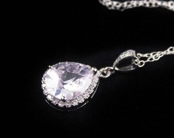 Bridal Necklace Wedding Jewelry Cubic Zirconia Wedding Necklace Diana