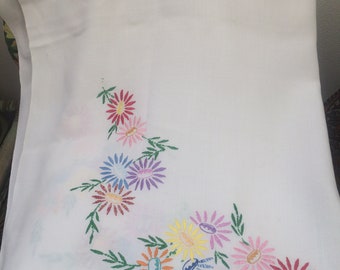 Hand embroidered tablecloth 75cm x 90cm