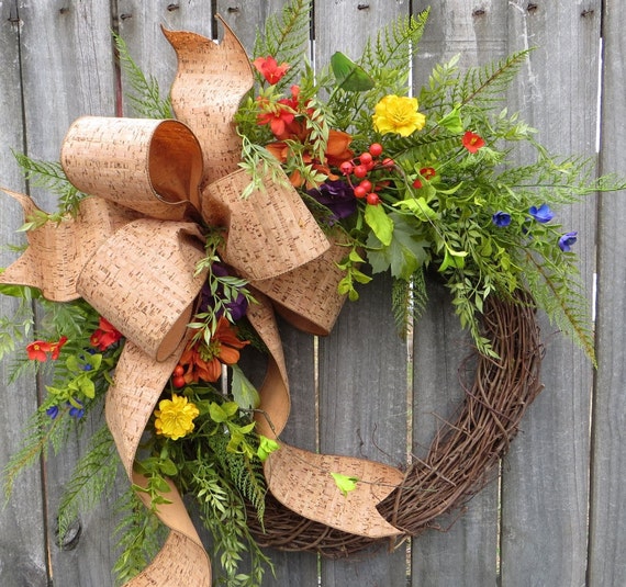 Wildflower Wreath Spring Wreaths Summer Wreath Spring