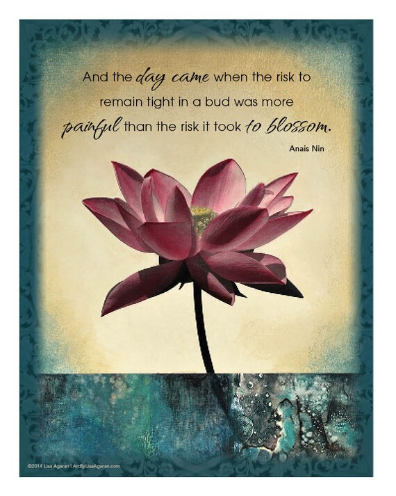 Items similar to Lotus Flower Print with Inspirational Quote FREE