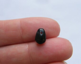 10 Mermaid tear black lampwork glass beads SC242