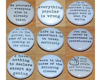 Oscar Wilde Quotes Badge 25mm / 1 inch Writer/Poet