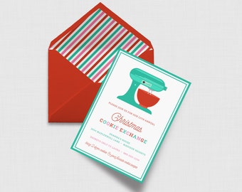 Christmas Cookie Exchange Party 5" x 7" Invitation - Digital or Printed