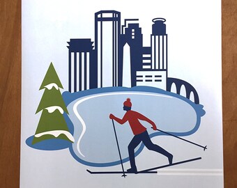 Minneapolis Skier, 18x 24" poster