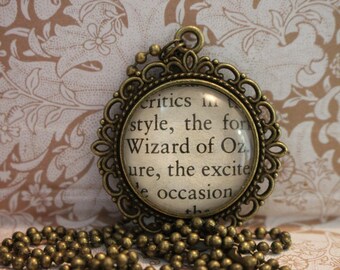 Wizard of Oz Pendant ~ L F Baum ~ The Wonderful Wizard Of Oz ~