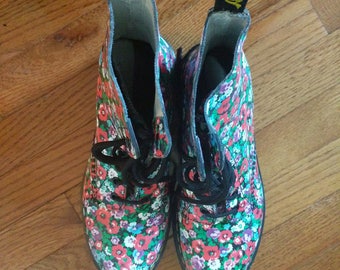 Doc Martens Floral Boots size 9