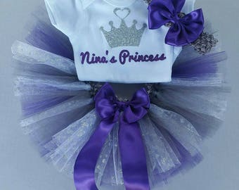 Onesie and Tutu Set "Nina's Princess" (ON SALE)