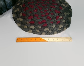16 inch vintage braided rag rug