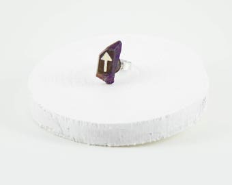 purple titanium quartz ring