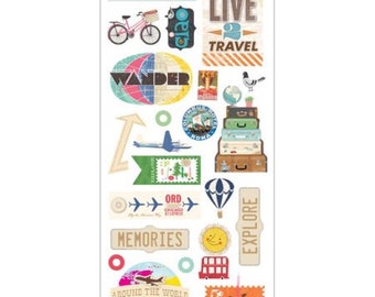 Momenta Little Yellow Bicycle Foam Stickers-Live 2 Travel