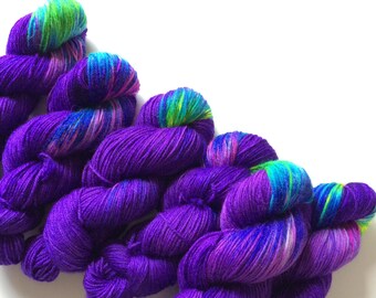 NEW DK Hand dyed yarn Blue Faced Leicester DK weight 100g in Space Cowboy British Farmed uk