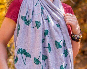 Gingko Leaf Printed Infinity Scarf
