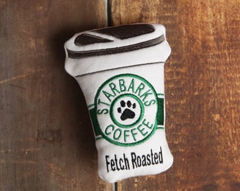 Stuffed Coffee Cup Starbarks Toy with Squeaker