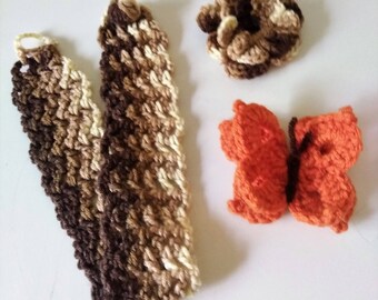 Ombre Headband Set with Flower and Butterfly