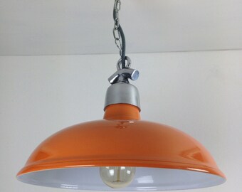 Orange Factory Ceiling Light