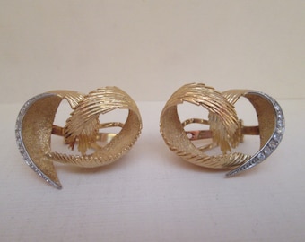 Gold and Diamond Clip On Earrings in 18K Gold